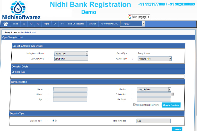 nidhi bank registration